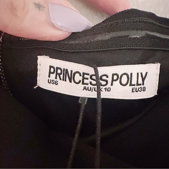 Princess Polly Passionette Strapless Top Black Corset Silver Eyelets - Picture 3 of 9